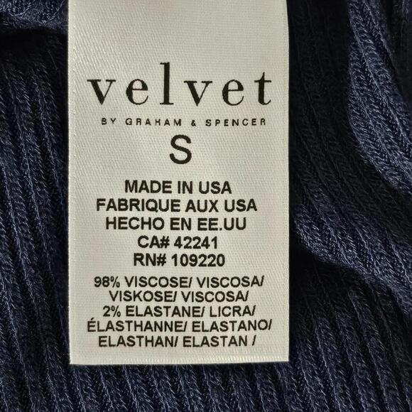 2/$30 Velvet by Graham & Spencer Open Front Navy Cardigan Size S - Picture 6 of 8